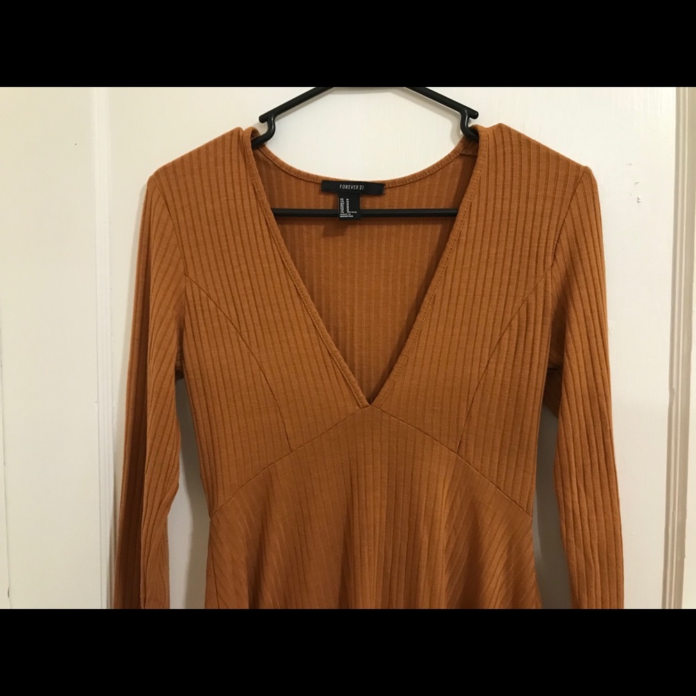 Long Sleeve Mustard Dress